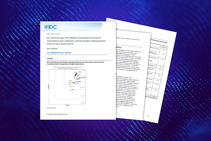 Miniature del 2024 IDC MarketScape for Automated Document Generation and Customer Communication Management report